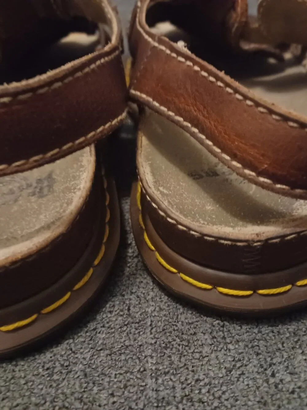 DR MARTENS PLATFORM BROWN SANDALS MEN'S SIZE 10